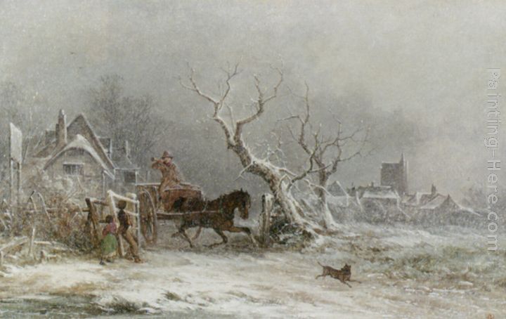 A Snow Storm painting - George Augustsus Williams A Snow Storm art painting